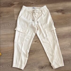 Banana Republic Cream Cargo Joggers